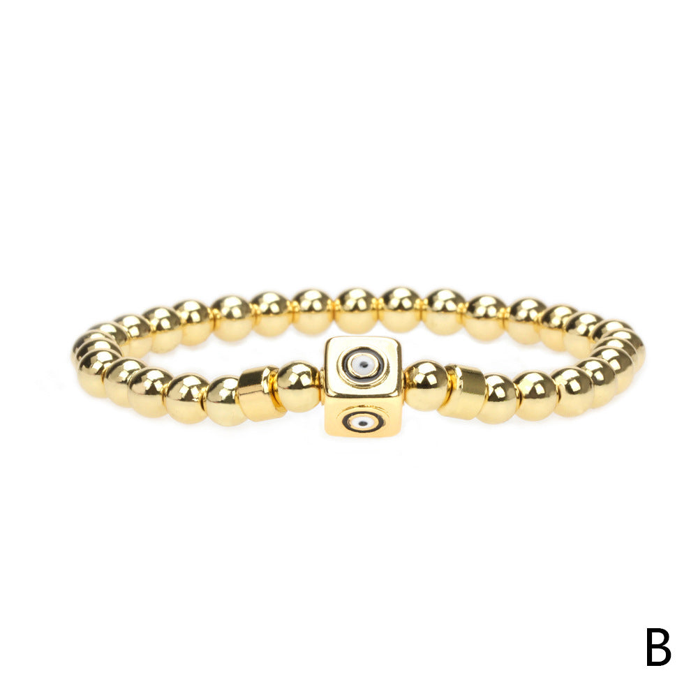 Wholesale Color Devil Eye Copper Beaded Bracelets