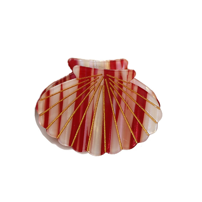 Wholesale Color Striped Acrylic Shell Hair Clips