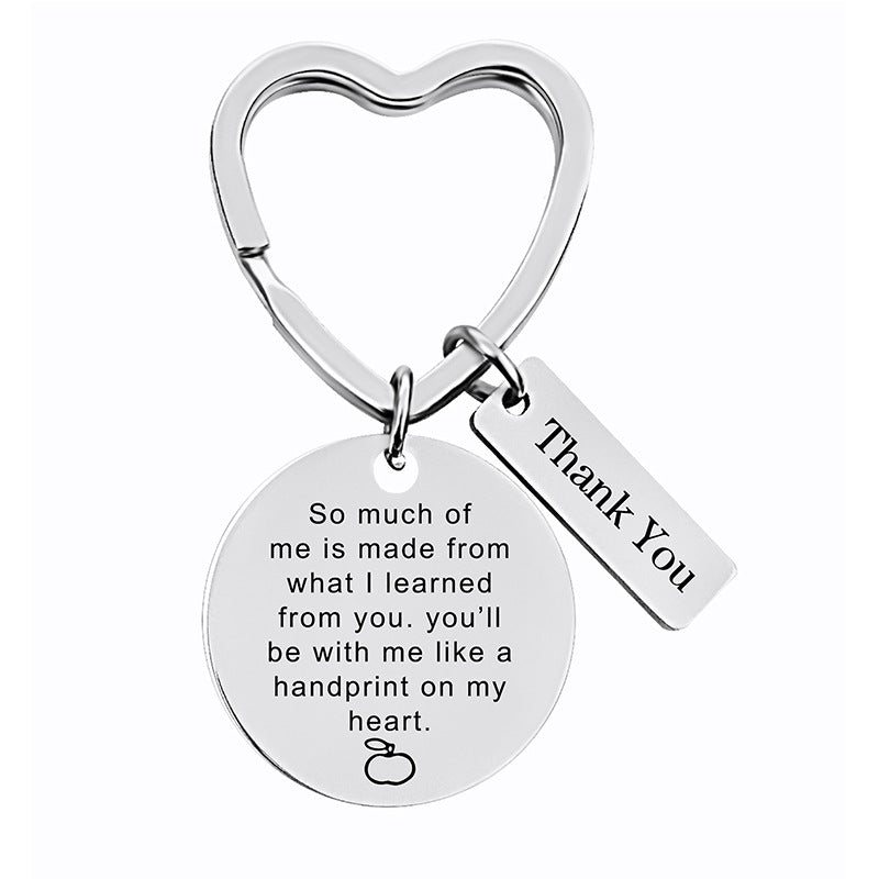 Wholesale Teacher's Day Stainless Steel Keychain Thanksgiving