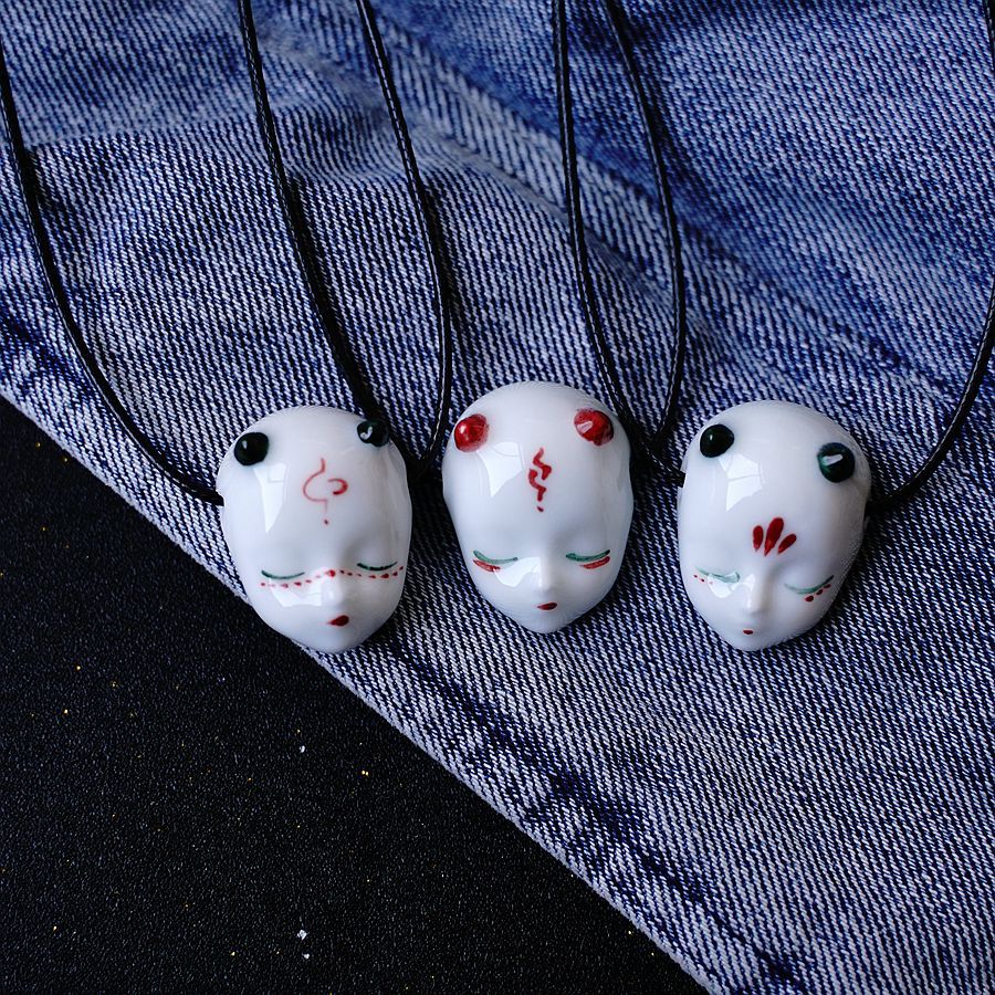 Wholesale Ghost Face Ceramic Necklace