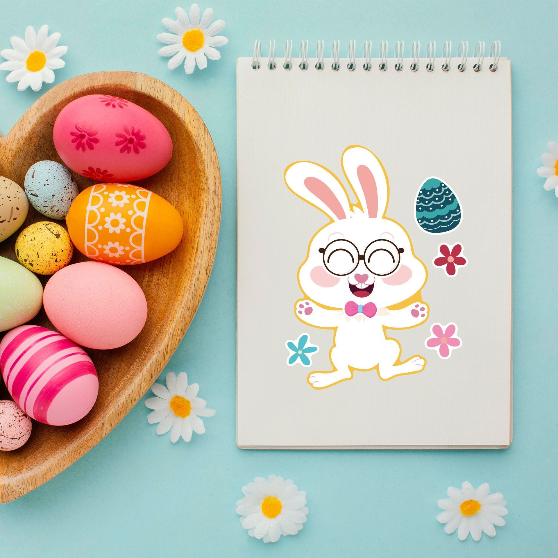 Wholesale Copper Plate Self-adhesive Easter Stickers 12PCS