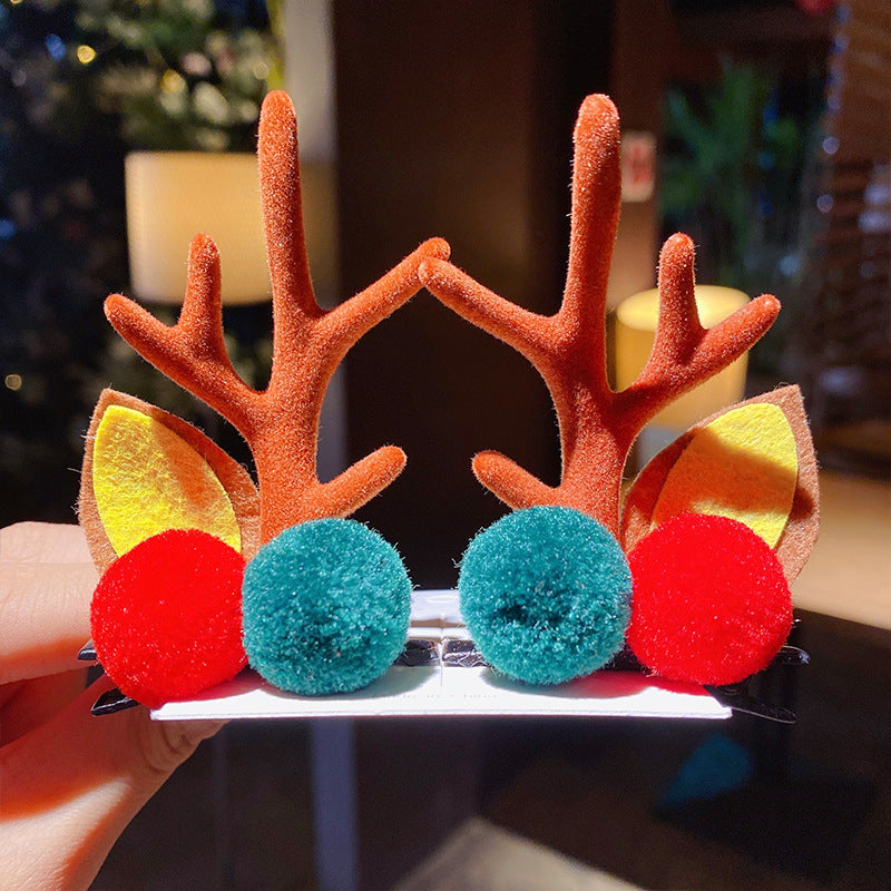 Wholesale Soft Clay Christmas Antler Hair Clips