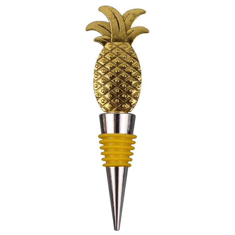 Wholesale DIY Gold Pineapple Zinc Alloy Red Wine Bottle Stoppers