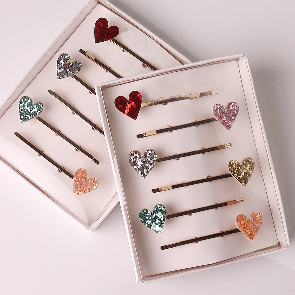 Wholesale Heart Alloy Hair Clips Set of 6
