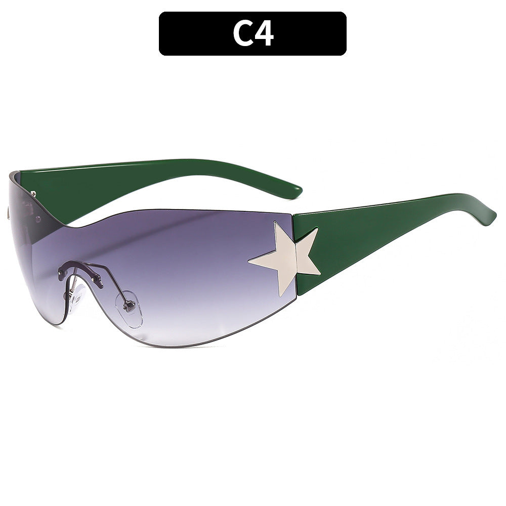 Wholesale PC Y2K Pentagram One-piece Sunglasses
