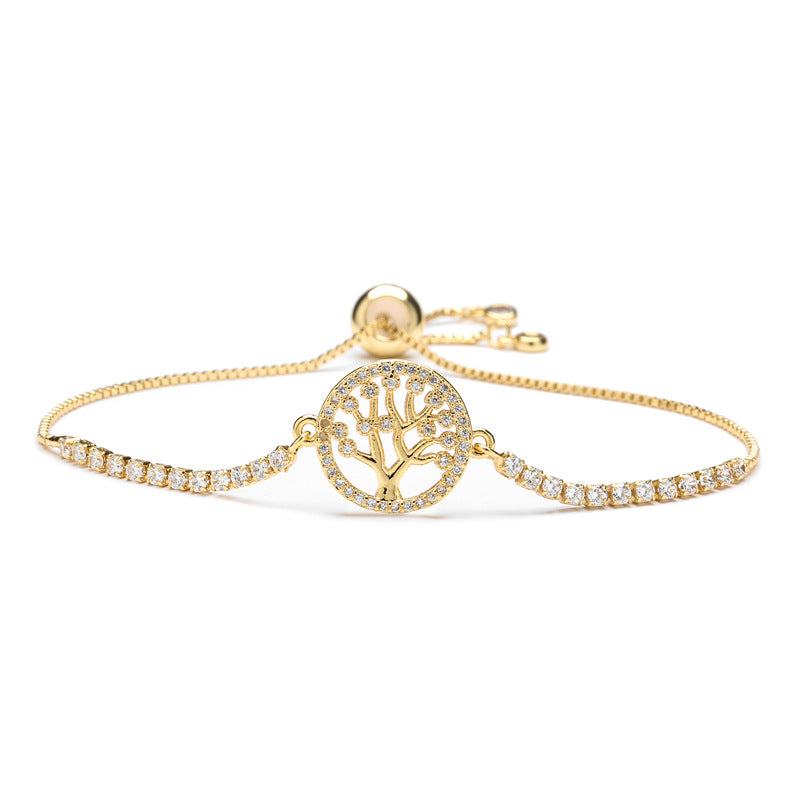 Pulsera de aleación de árbol de vida de mariposa para el día de la madre al por mayor