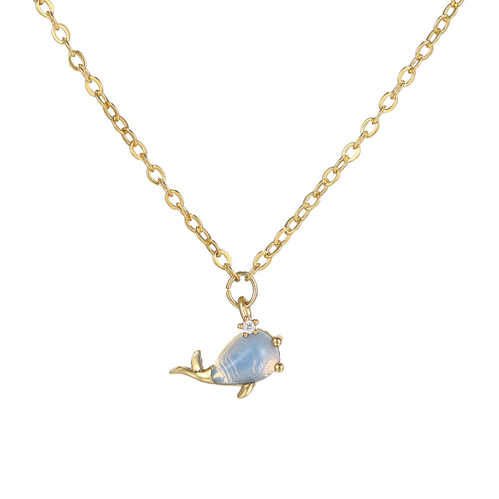 Wholesale Color Zircon Ocean Series Pendant Copper Necklace