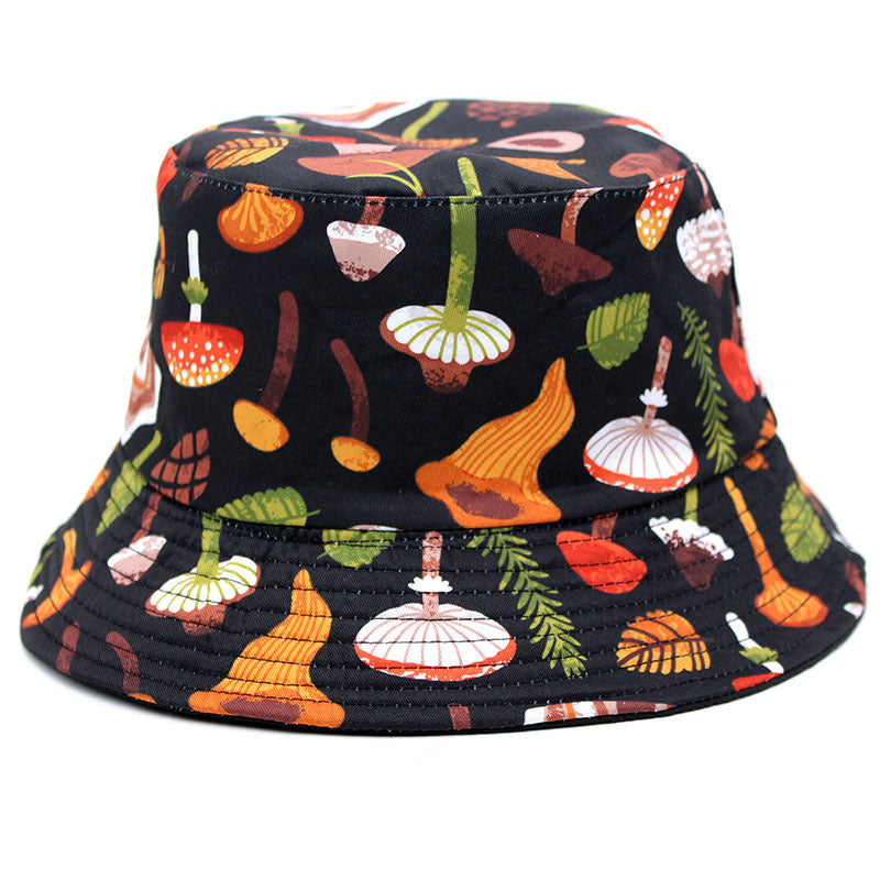 Wholesale Cotton Polyester Cute Colorful Mushroom Printing Fisherman Hat