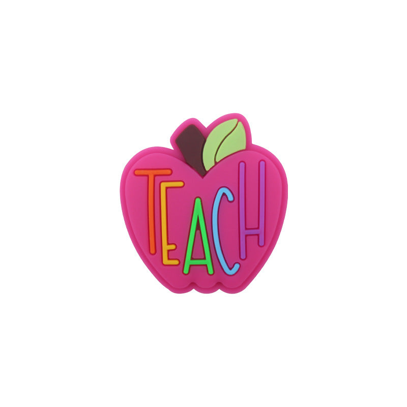 Wholesale Cartoon Apple Teacher Silicone Focal Beads