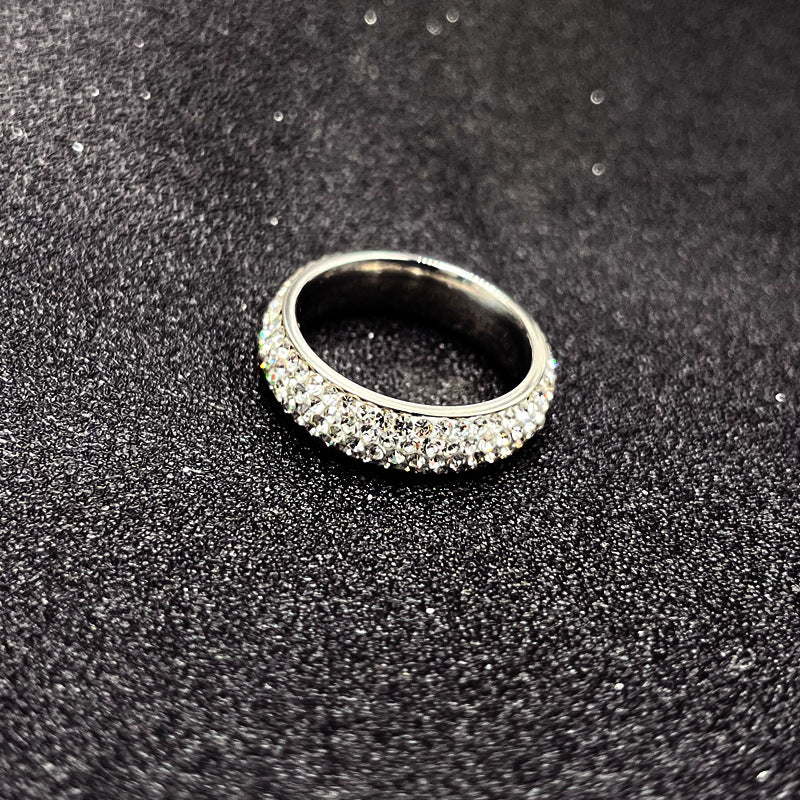 Wholesale Arc Clay Full Diamond Rings Stainless Steel