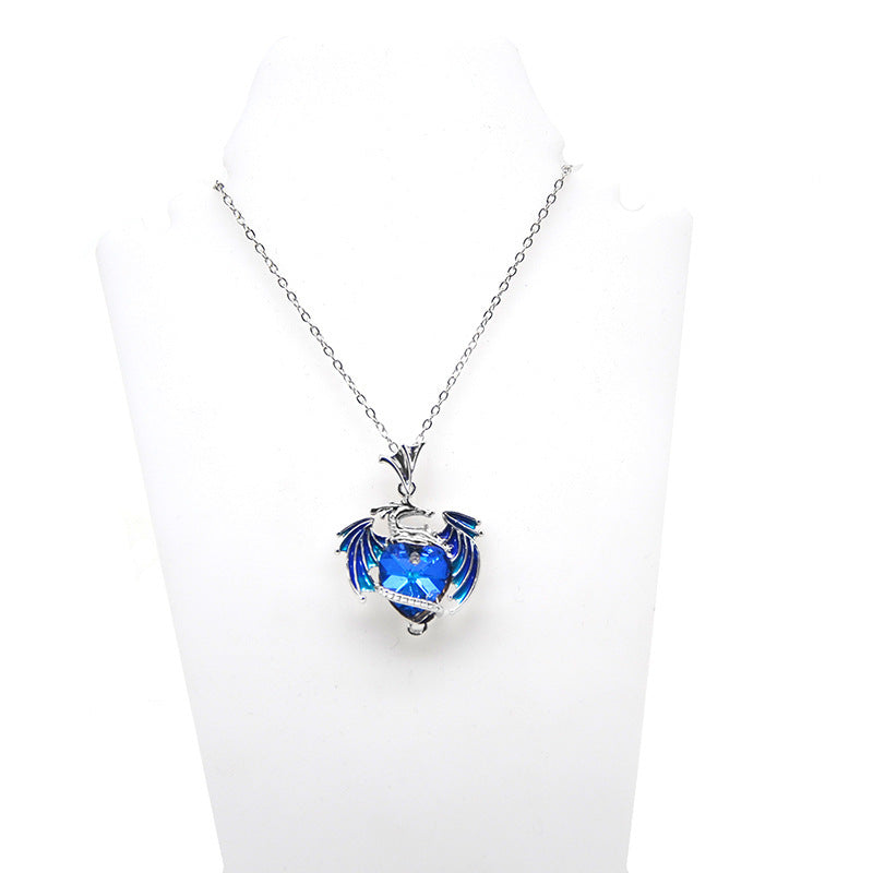 Wholesale Colorful Heart Crystal Metal Necklaces