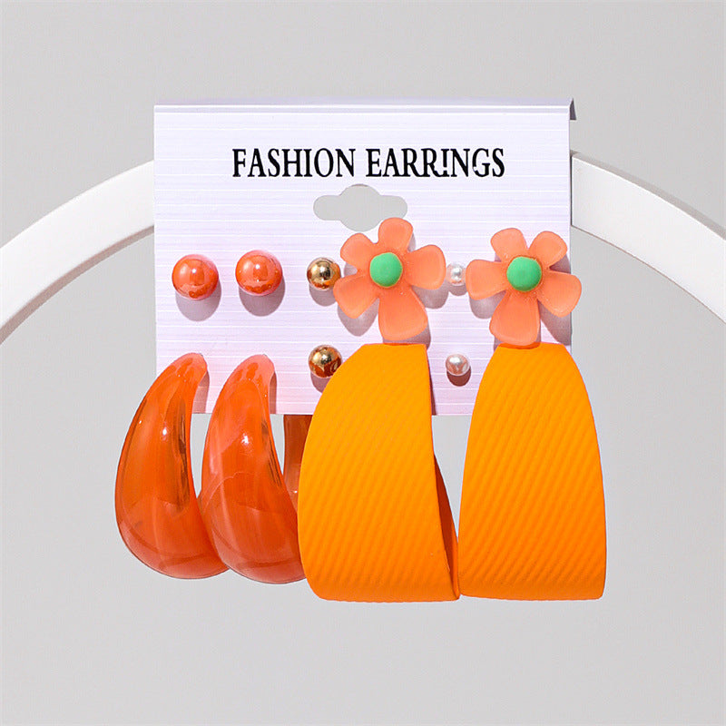 Conjunto de aretes de acrílico de color caramelo de joyería al por mayor
