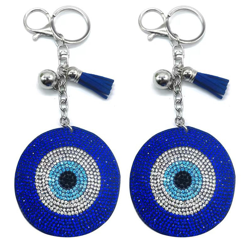 Wholesale Rhinestone Ironing Rhinestone Eye Tassel Key Chain
