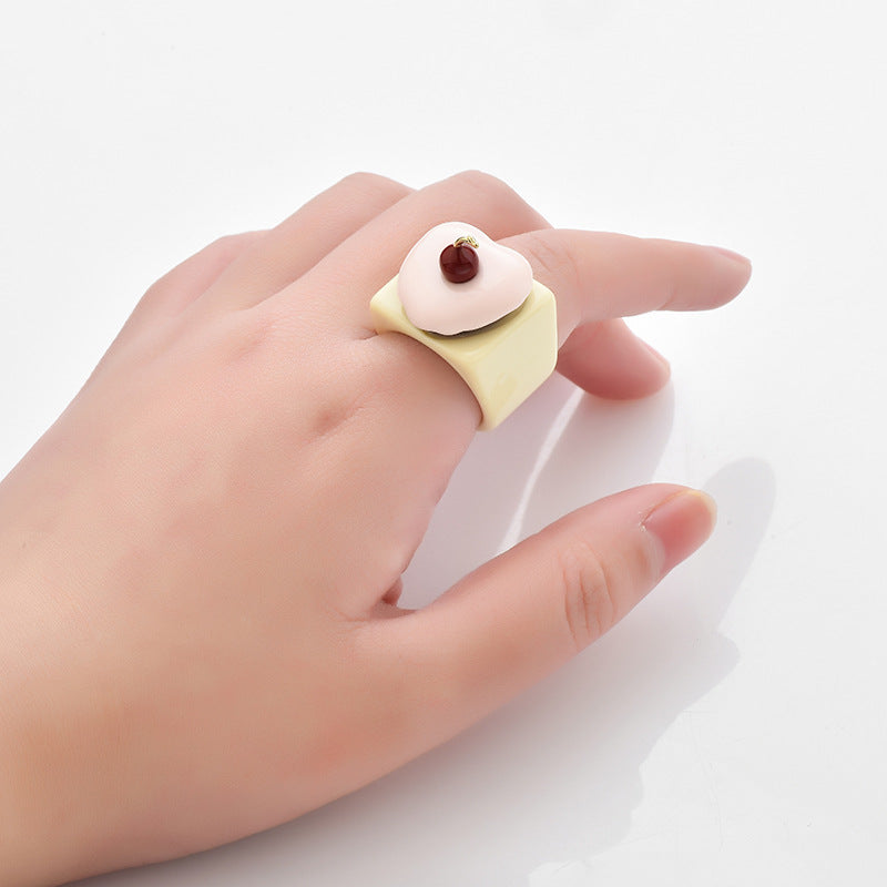 Wholesale Acrylic Sense Cherry Cake Ring