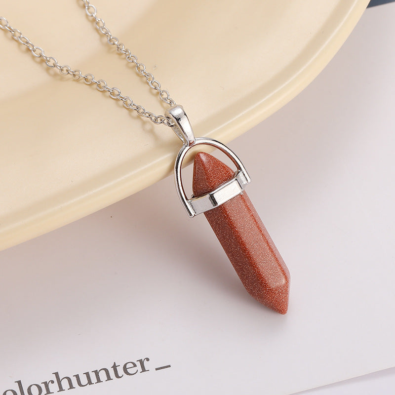 Wholesale Natural Stone Pendants Alloy Necklaces