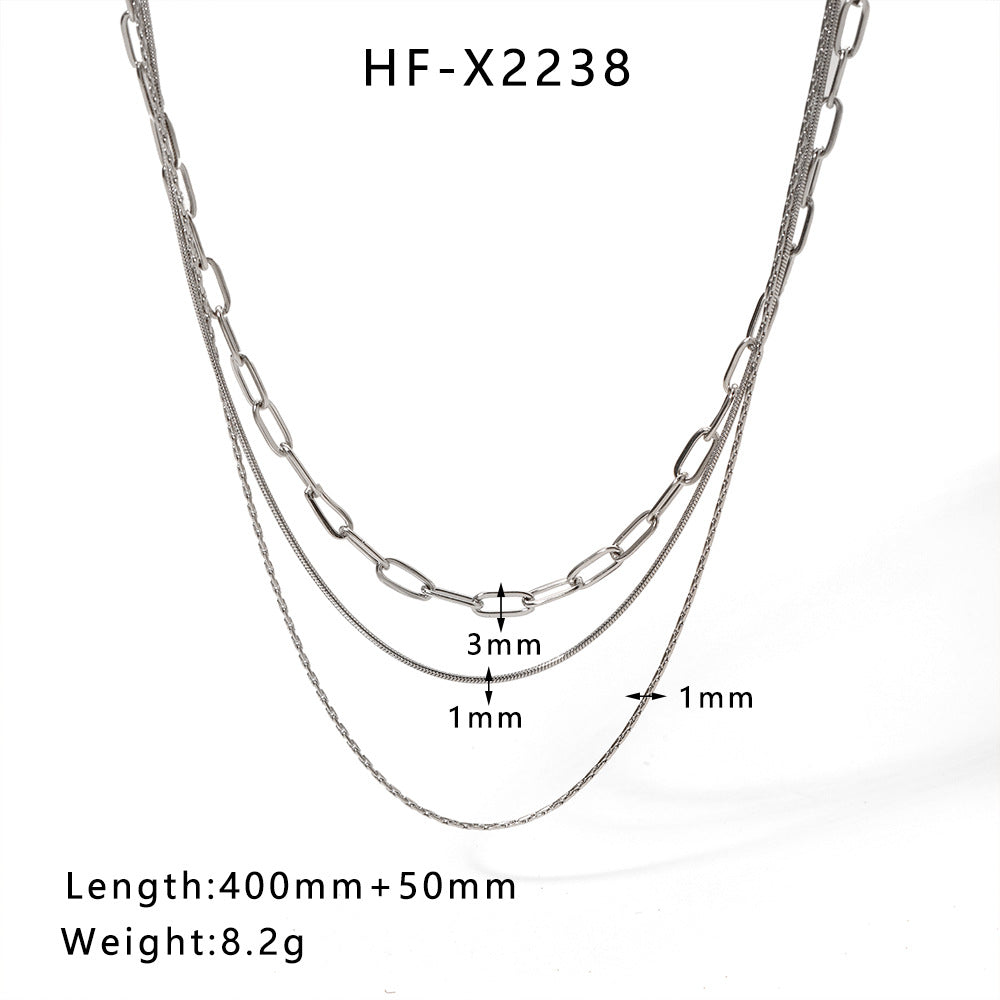 Wholesale Heart Clavicle Chain  Stainless  Steel Necklace