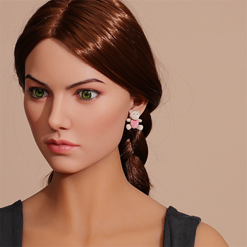 Wholesale Cute Animals Cartoon Flocking Earrings