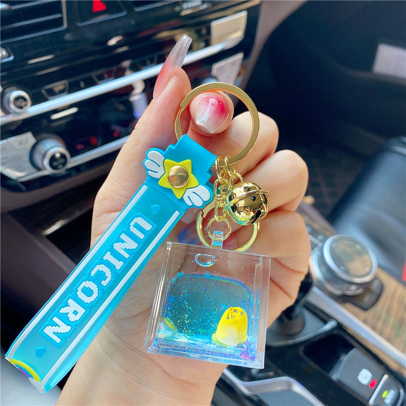 Llavero de botella flotante de tulipanes acrílicos acrílicos al por mayor