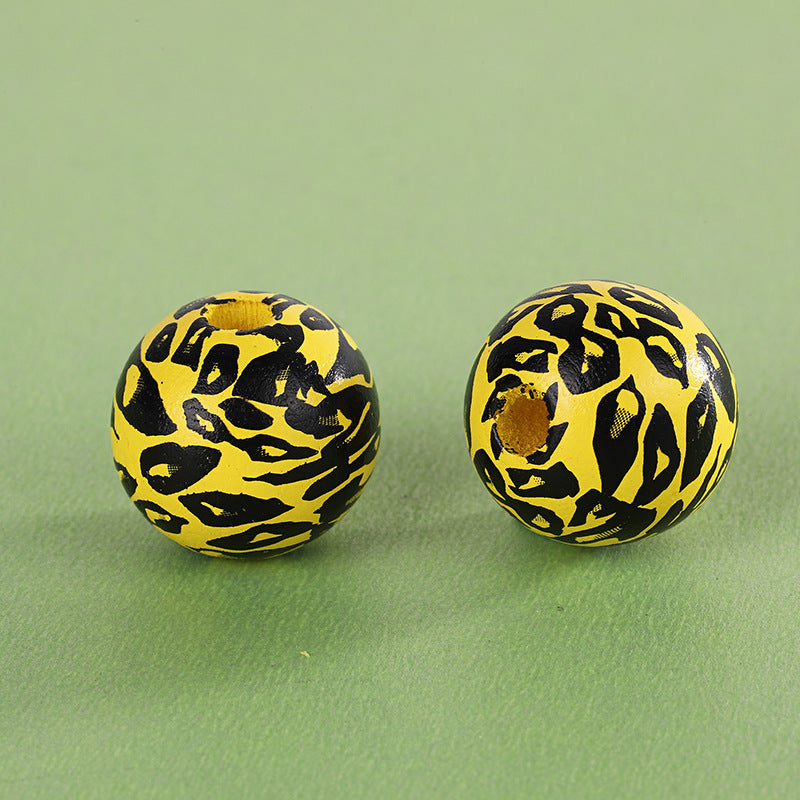 Cuentas de madera de leopardo de 500 piezas al por mayor de 16 mm