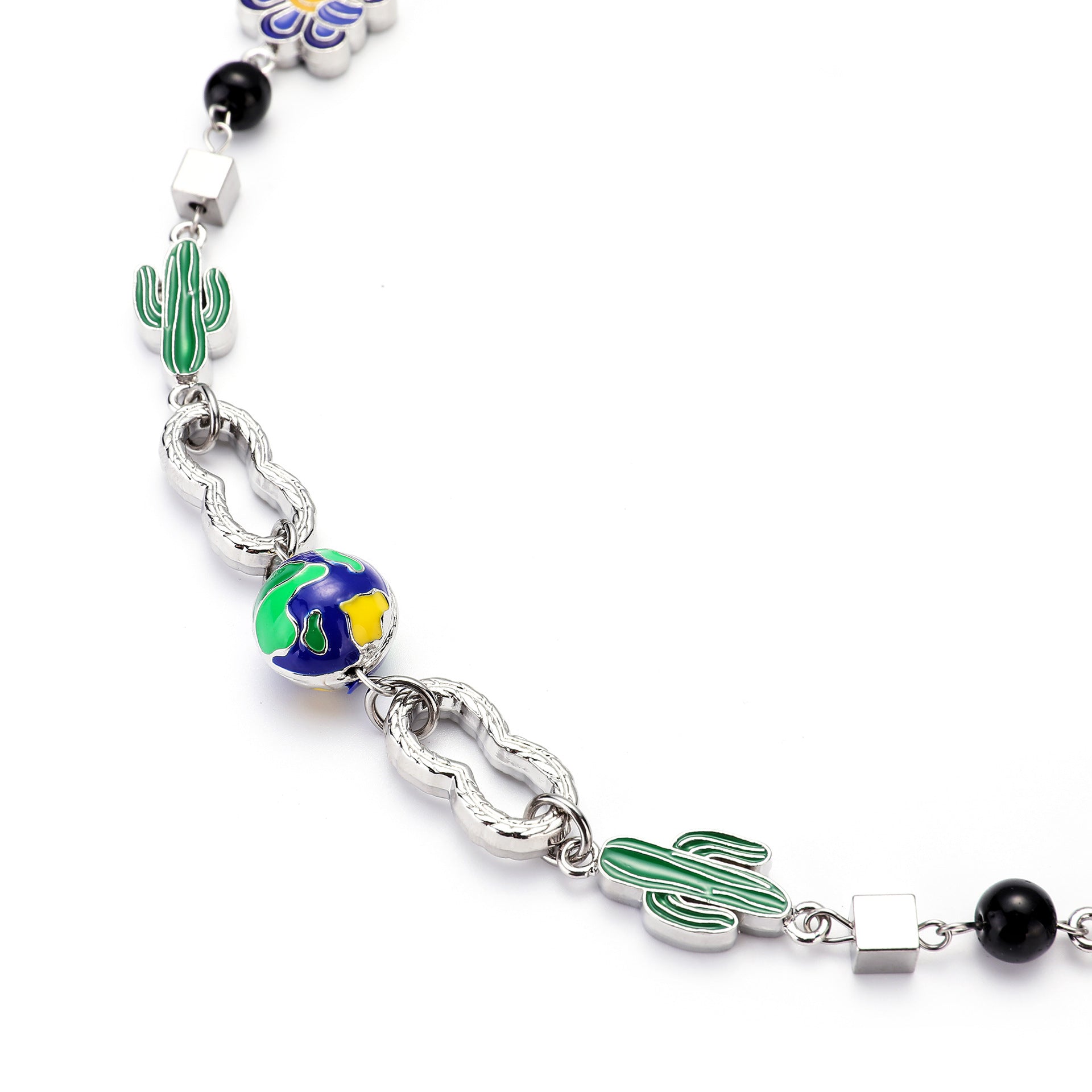 Wholesale Titanium Steel Cactus Horseshoe Necklace