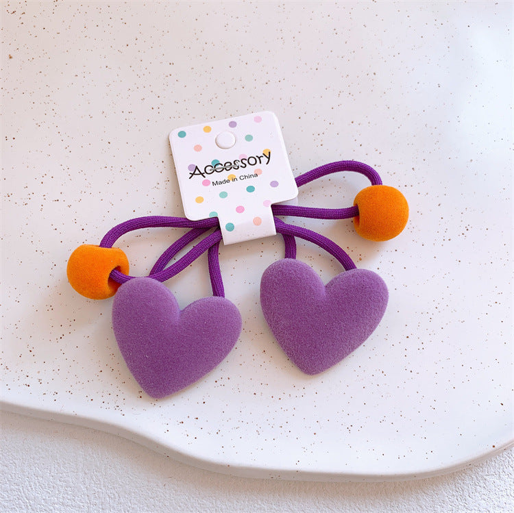 Wholesale Cartoon Flocking Peach Heart Bunny Children Hair Band