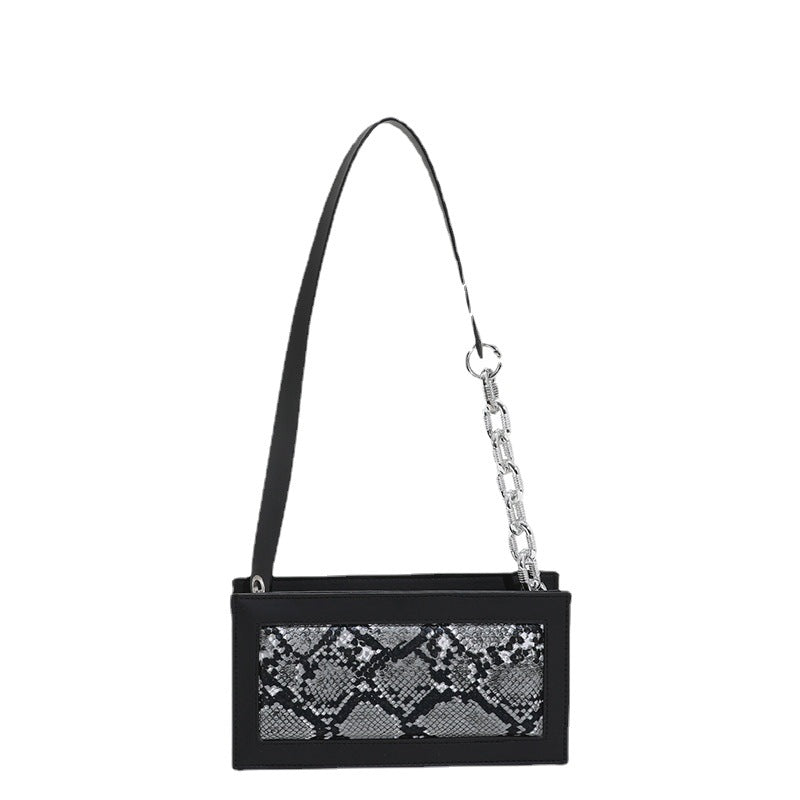 Wholesale PU Snake Pattern Stitching Shoulder Bag