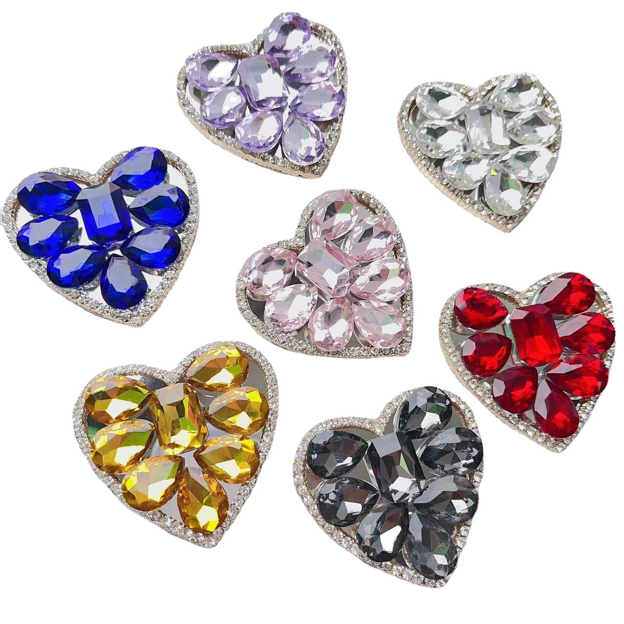 Wholesale Electroplated Heart-shaped Glass Mobile Phone Holders