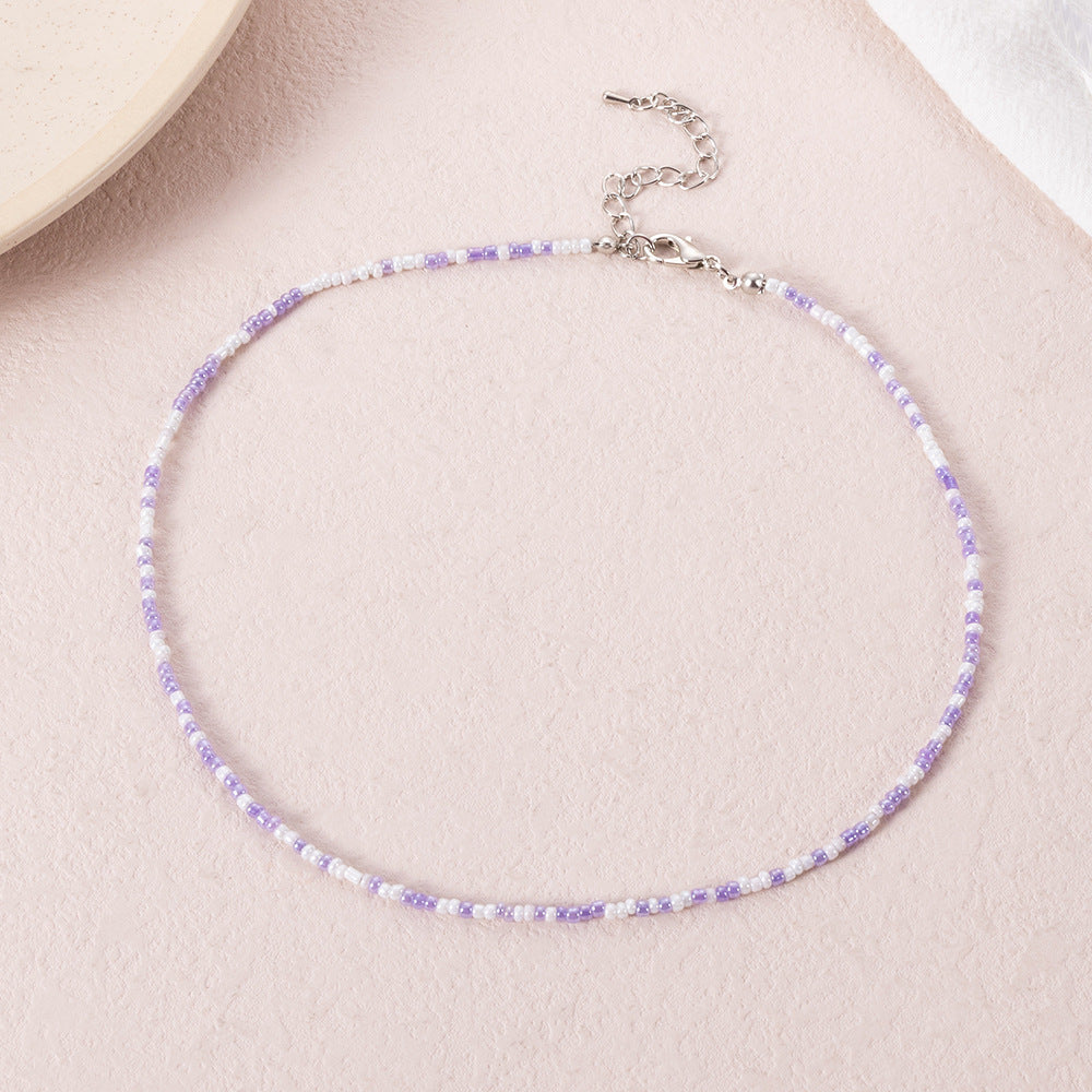 Wholesale Bohemian Transparent Rice Beads Necklaces