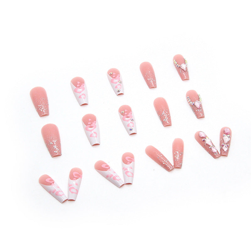 Wholesale Plastic Shiny Diamond Wearable Nails