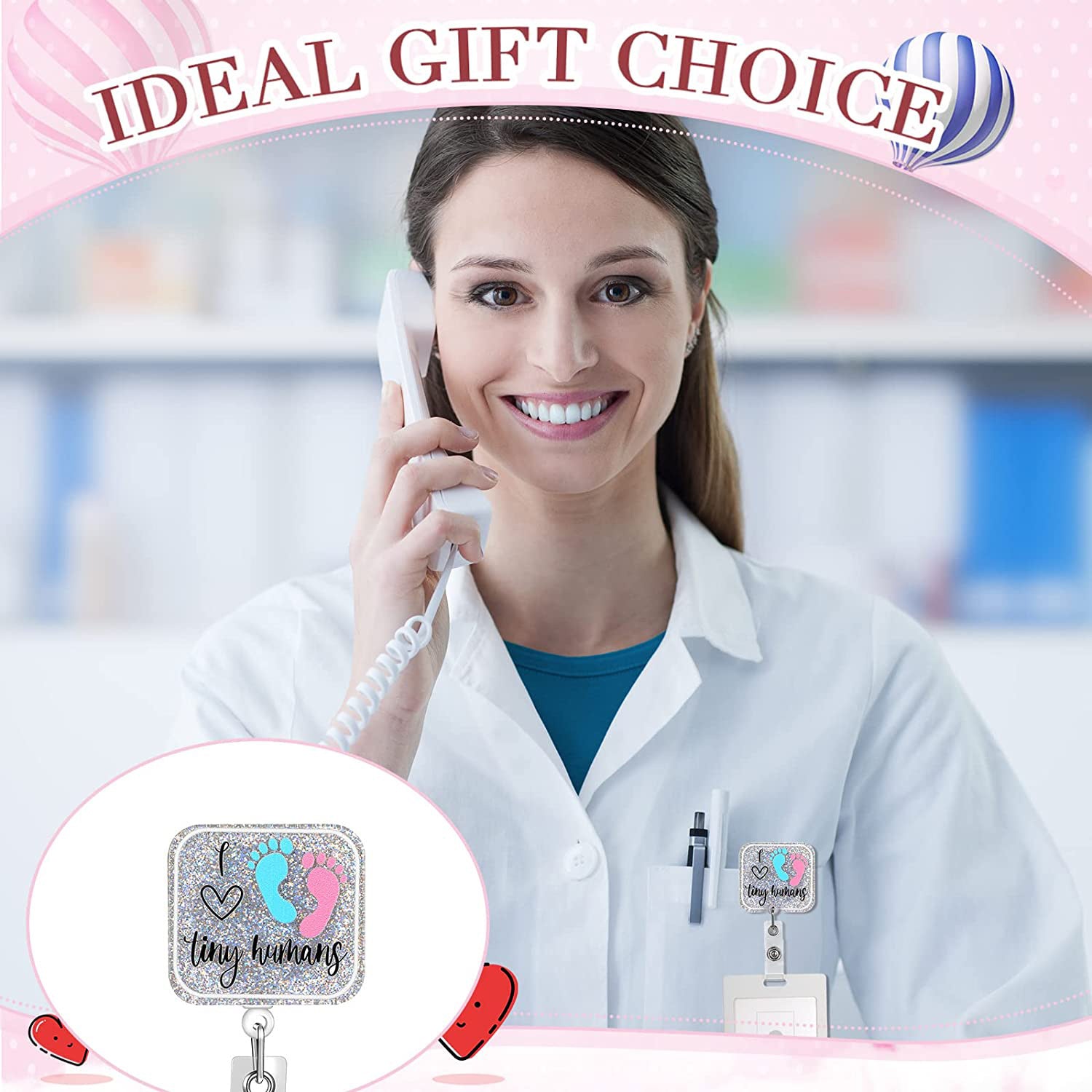 Llavero retráctil del arco iris del biberón de acrílico del brillo al por mayor