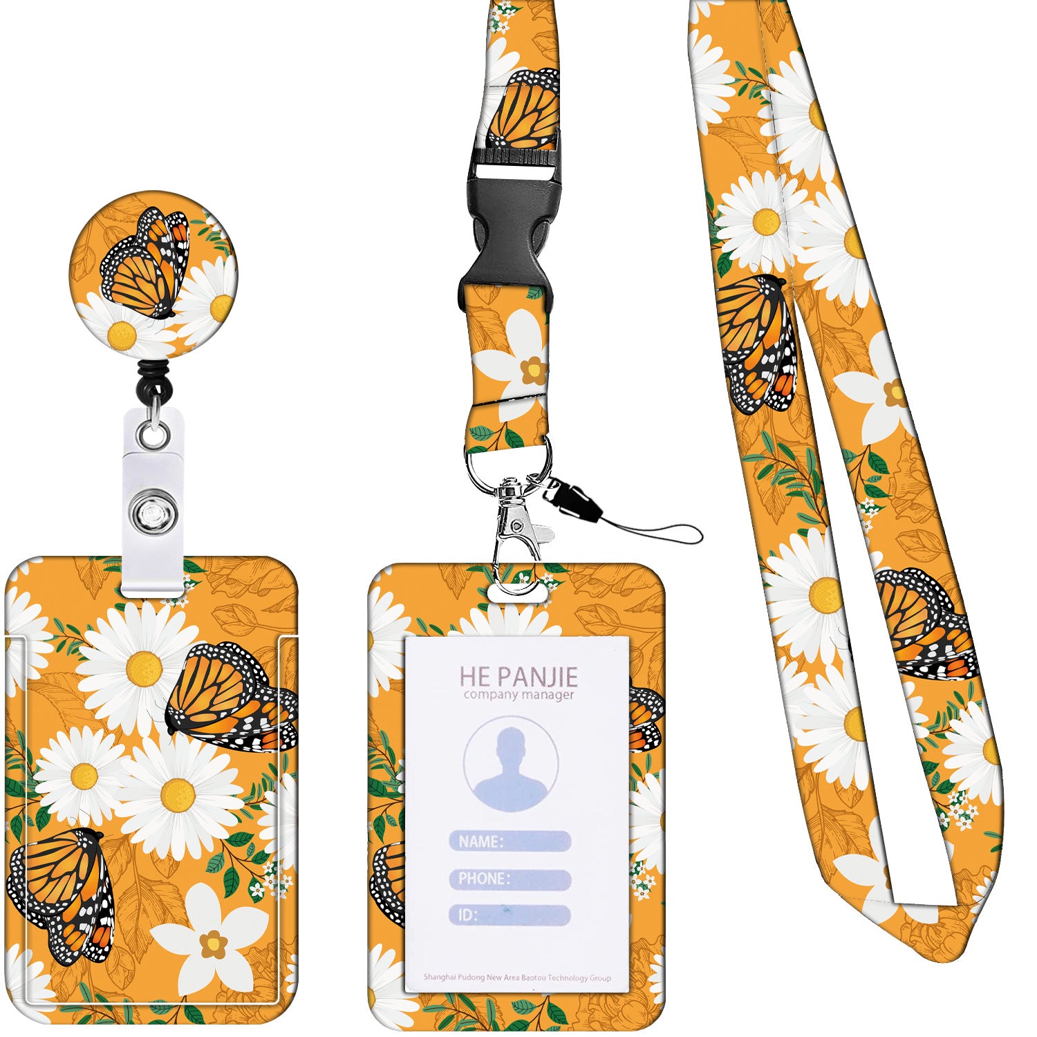 Wholesale Polyester Butterfly Card Holder Keychain