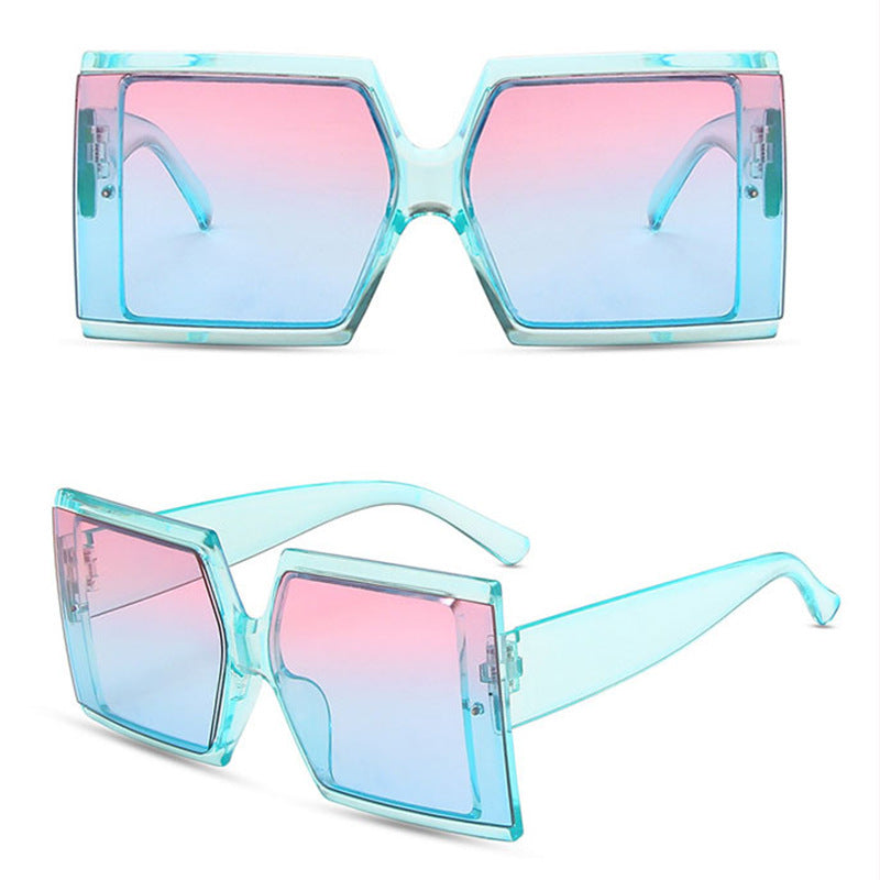 Wholesale PC Large Square Frame Sunscreen Ladies Sunglasses
