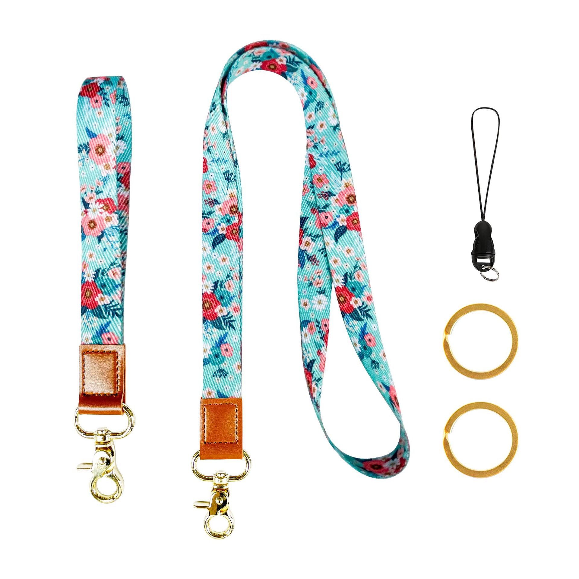 Wholesale Polyester Leopard Lanyard Keychain