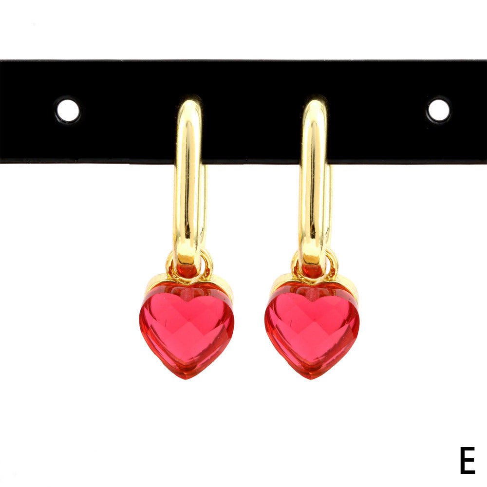 Wholesale Love Heart Pendant Copper Earrings