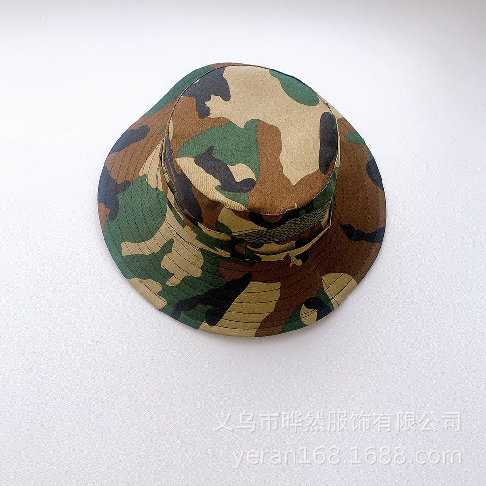 Wholesale Cotton Kids Sunshade Camouflage Bucket Hat