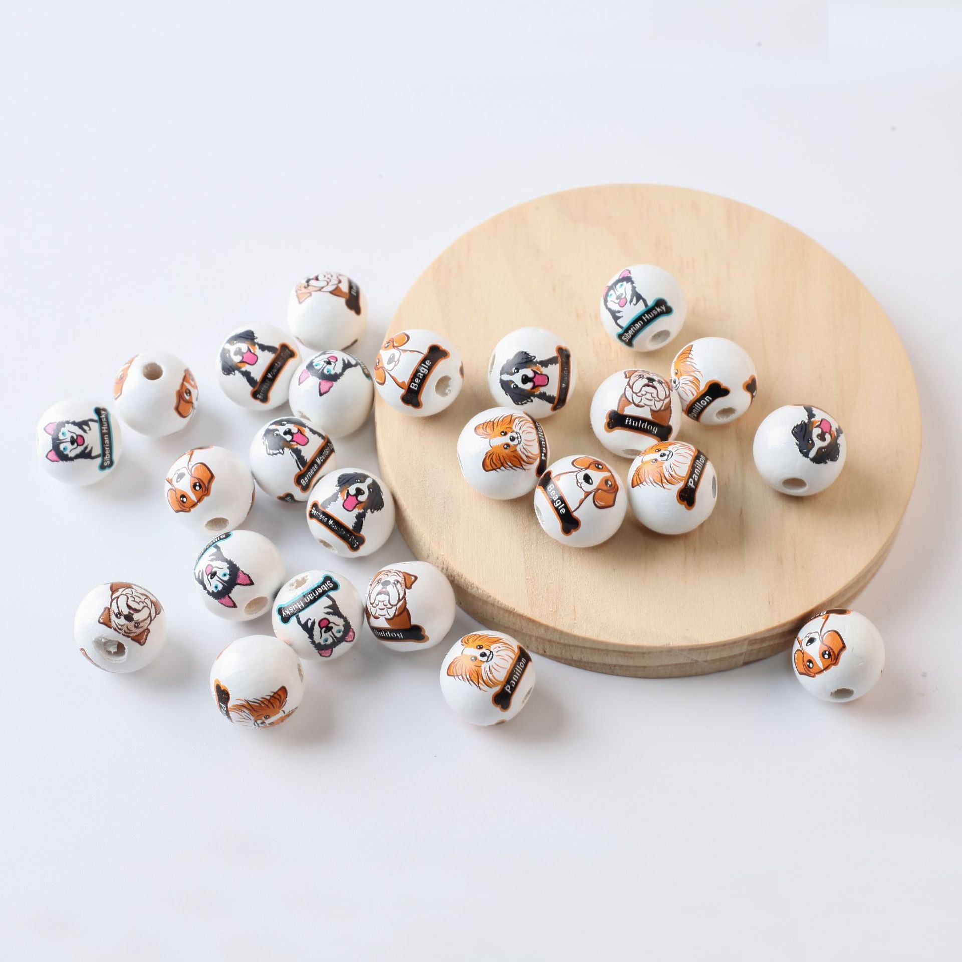 Cuentas de madera de mascotas de 10 piezas al por mayor de 12 mm