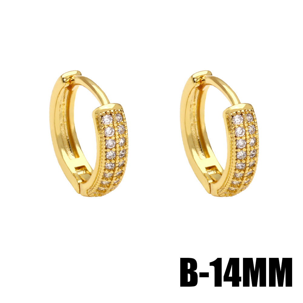 Wholesale Zircon Copper Hoop Earrings