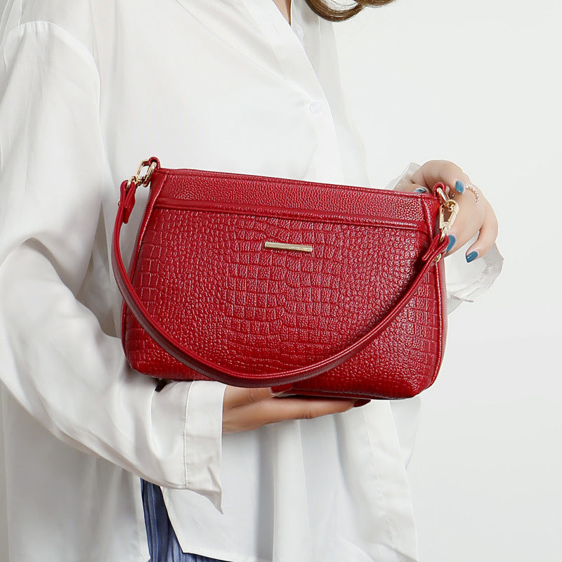 Wholesale PU One Shoulder Messenger Crocodile Pattern Soft Leather Women Bag