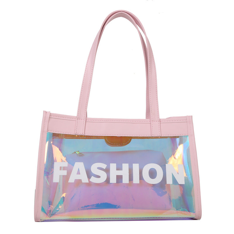 Wholesale PVC Transparent Laser Beach Bags