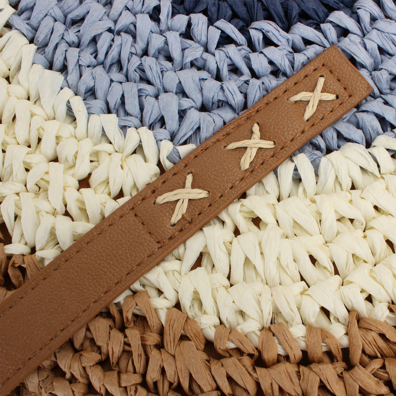 Wholesale Paper Rope Tassel Woven Beach Bag