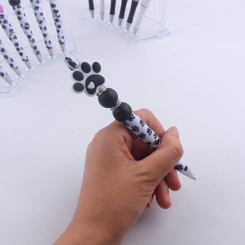 Wholesale Handmade Bead Pen Cartoon Dog Paw Silicone Ballpoint Pen
