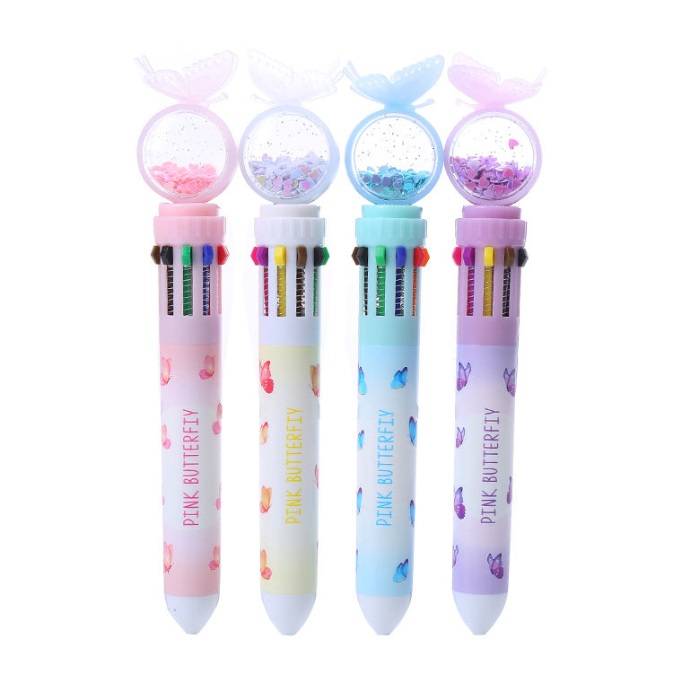 Wholesale Plastic Butterfly Sequin Ballpoint Pen