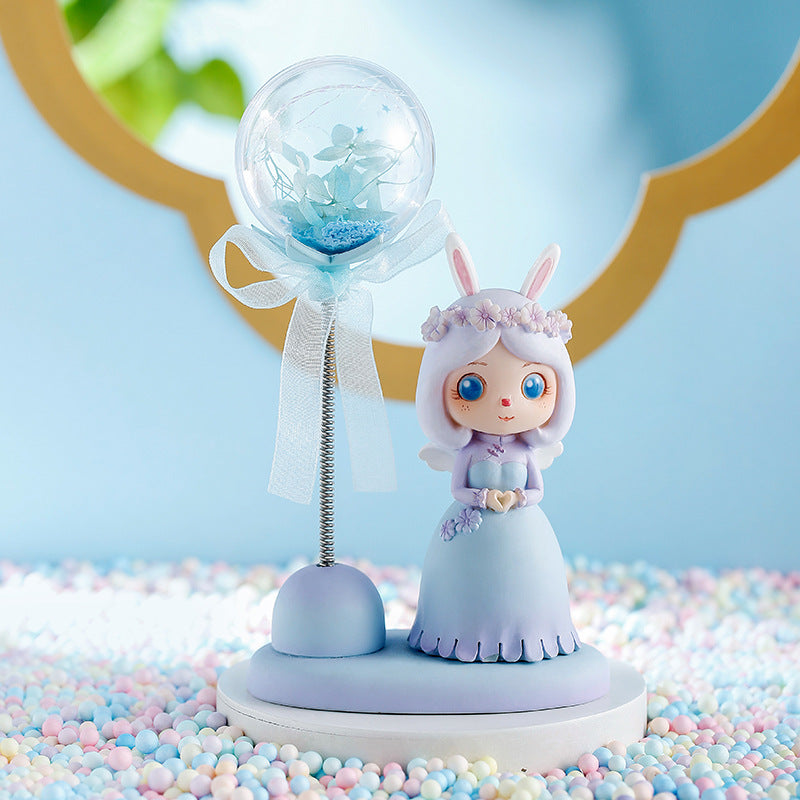 Decoración de escritorio de resina creativa de hadas de flores al por mayor