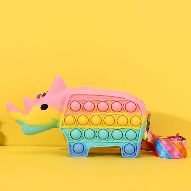 Wholesale Silicone Rhinoceros Shoulder Bag Pressure Reducing Toys