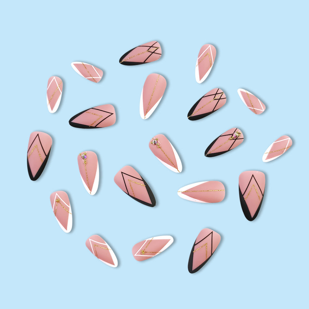 Wholesale Geometric Black & White French Plastic Nail Chips