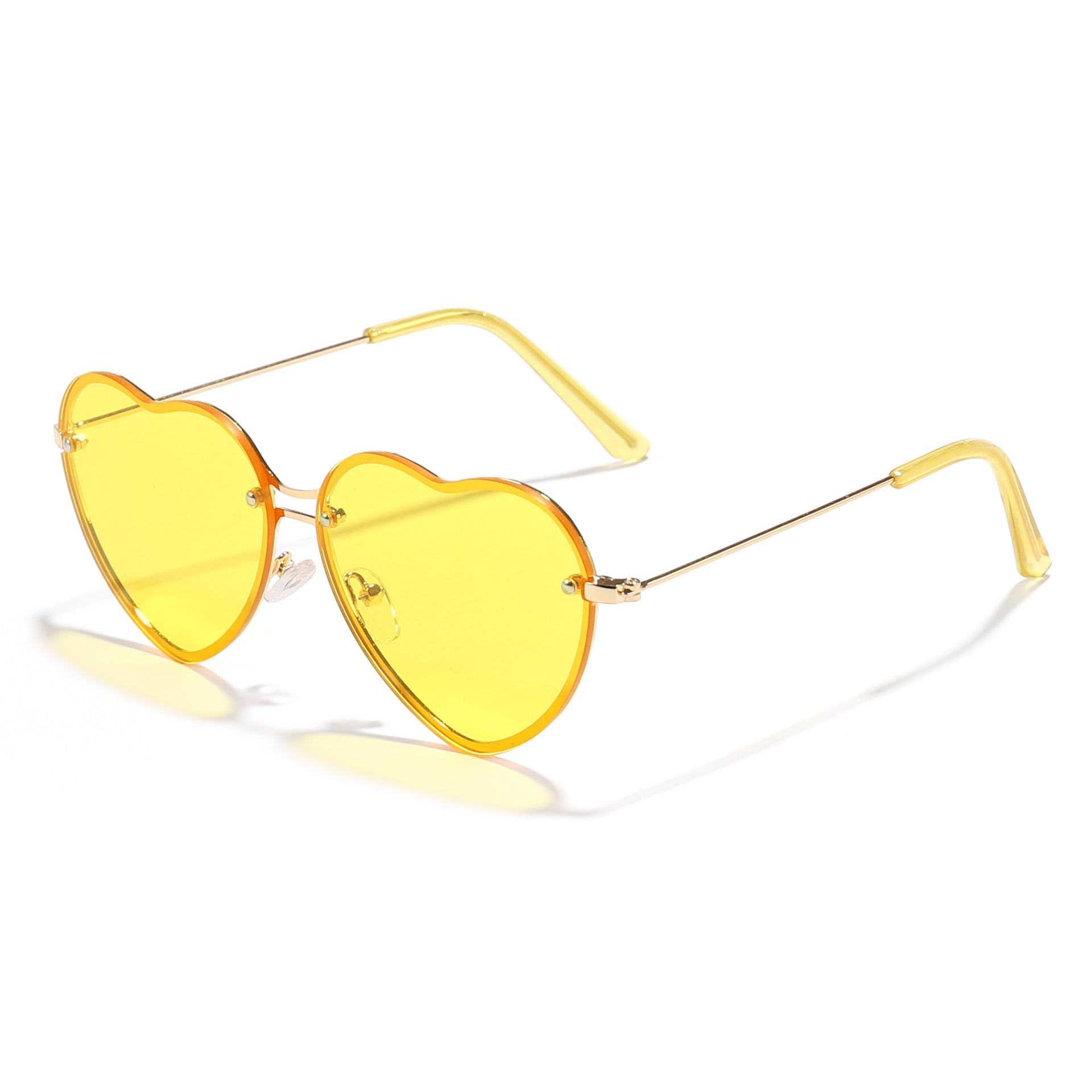 Wholesale PC UV Protection Heart Metal Frame Ladies Sunglasses