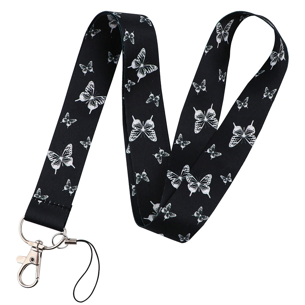 Wholesale 10pcs Polyester Monarch Butterfly Lanyard Keychain