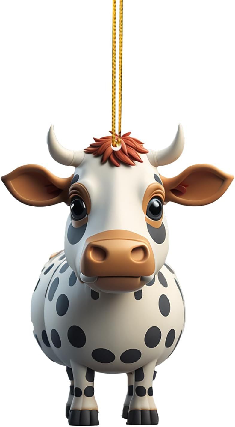 Wholesale Colorful Cartoon Cow Car Christmas Tree Decorations