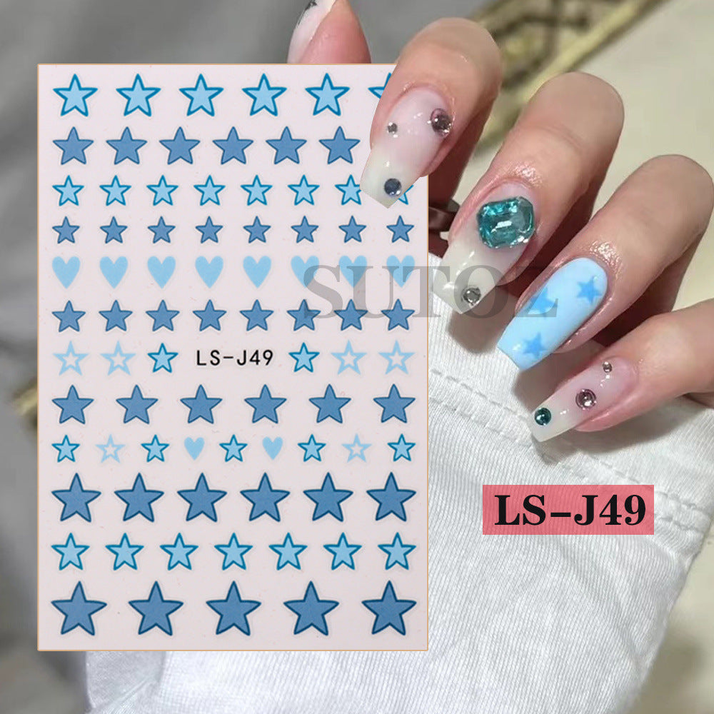 Wholesale Pentagram Love Plastic Nail Stickers