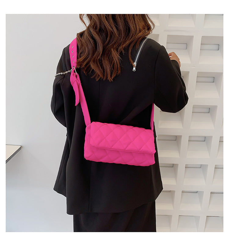 Venta al por mayor Bolso de hombro de PU de rombo simple retro